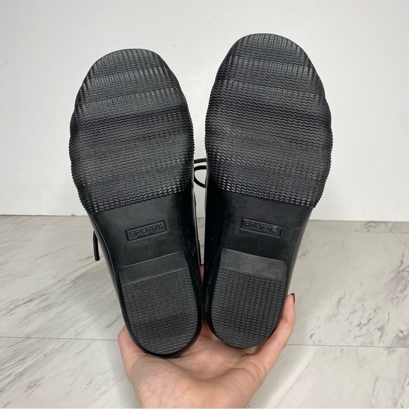 Sperry Salt Water 1 Eye Black Duck Shoe Bootie 8 - Picture 14 of 15